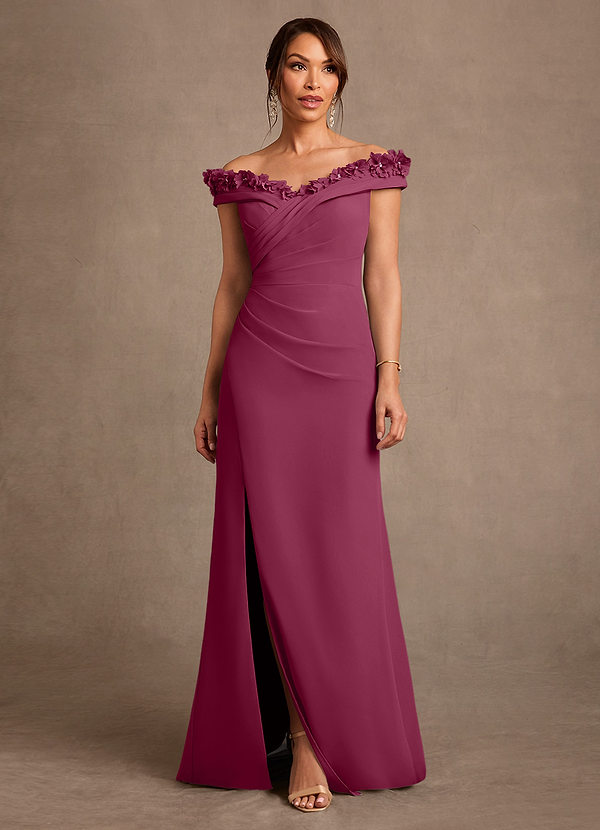 Azazie Jettie Mother of the Bride Dresses Vestido Amora de Chiffon de Bainha com Plissado image1