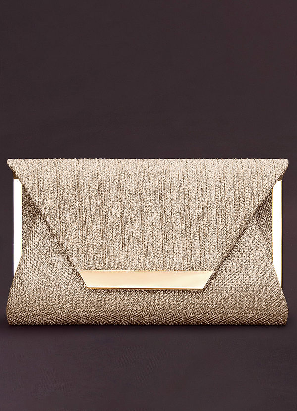 Gold Elegant Glitter Flap Clutch Bags | Azazie