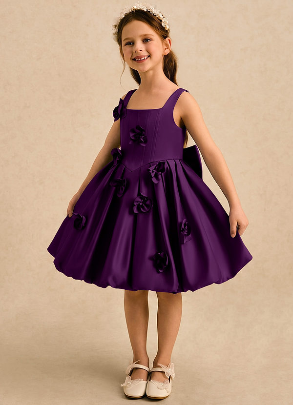 Azazie Lillian Vestidos de arras Vestido Uva de Satin Mate de Vestido de princesa con Plisado image1
