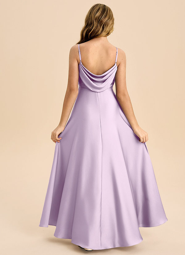 Azazie Bug Junior Klä av A-Line i Stretch Satin Plisserad image1