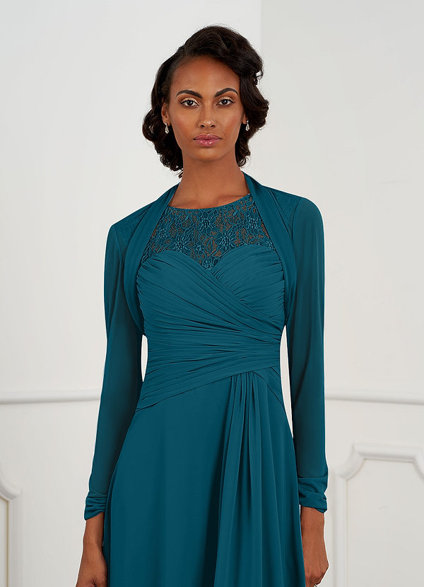 front Azazie Farblich Passender Shyann Mesh Wrap