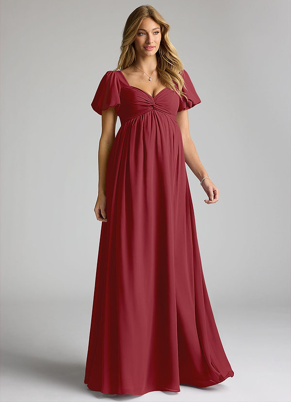Azazie Madisynn Abiti da damigella premaman Abito Fiocco Chiffon Floor-Length image1