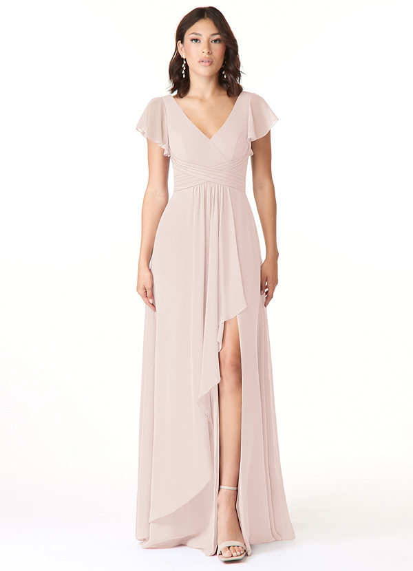Azazie Omari Bridesmaid Dresses Rose Petal A-Line Chiffon Dress image1