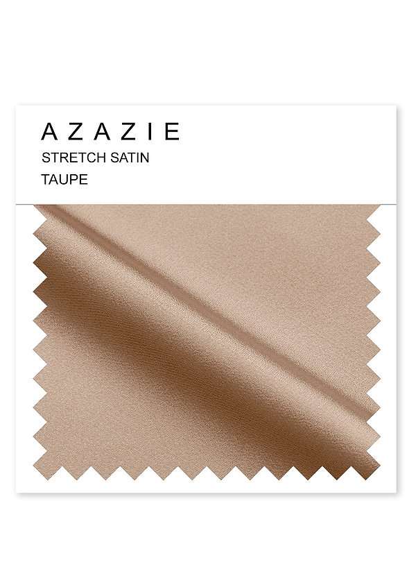 front Échantillon de satin extensible Azazie Taupe