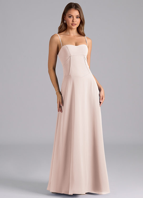 Azazie Valentine Bridesmaid Dresses Rose Petal A-Line Corset Chiffon Dress image1