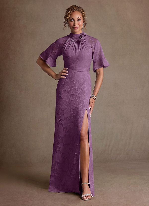 Azazie Hypatia Suknie dla Matki Panny Młodej Osłona Pofałdowany Kwiatowe wypalenie Długość podłogi Sukienka image1