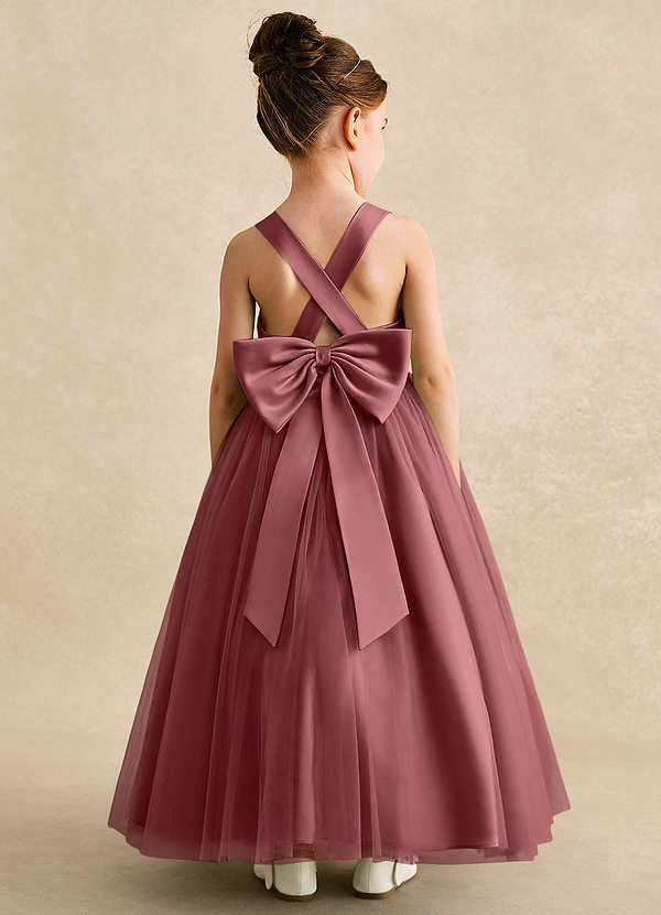 Azazie Peanut Flower Girl Dresses Amethyst A-Line Strap Tulle Dress image1