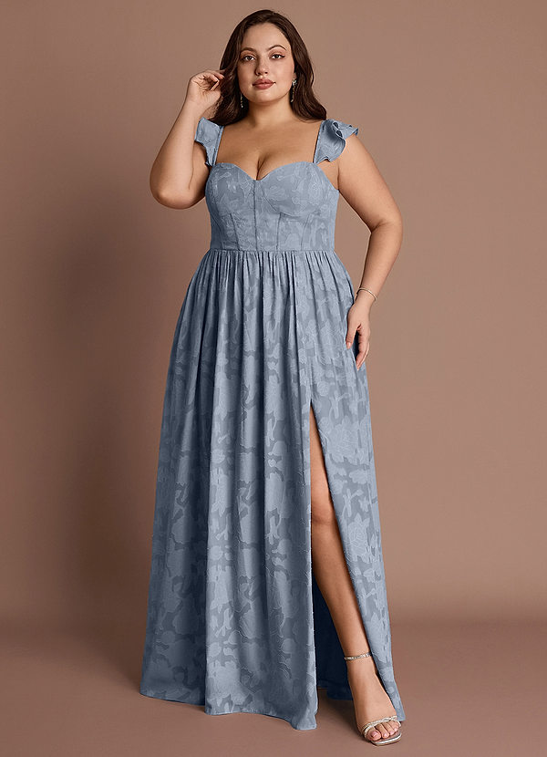 Denisse Powder Blue Corset Maxi Dress image1