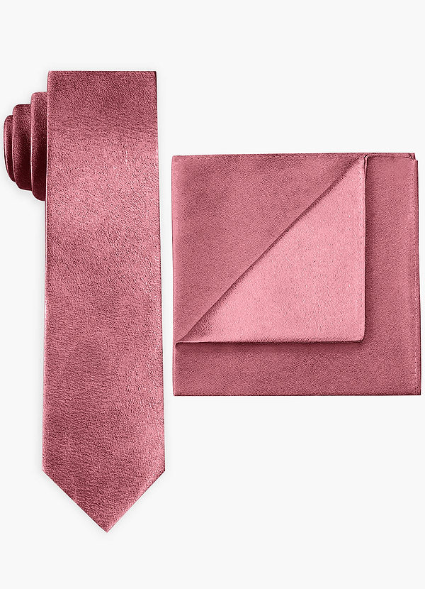 front Metallic Satin Wide Tie and Pocket Square Set