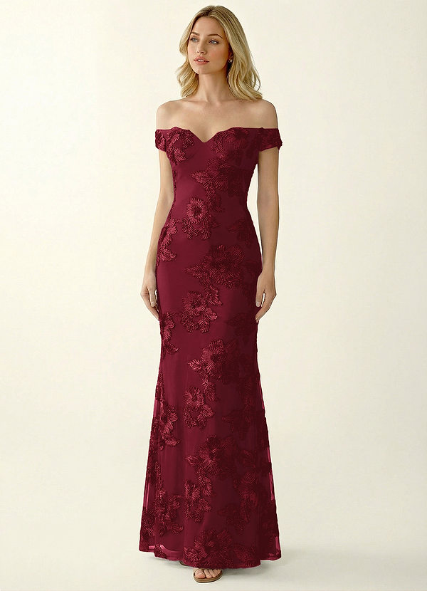 Lowlala Burgundy Lace Prom Dress image1