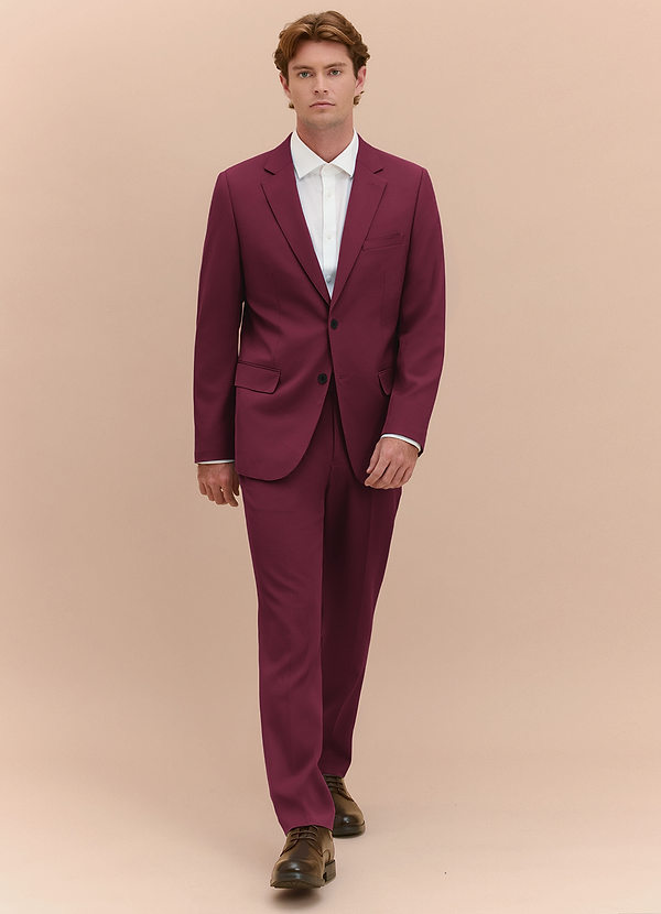 front James Burgundy Structured Stretch Suit