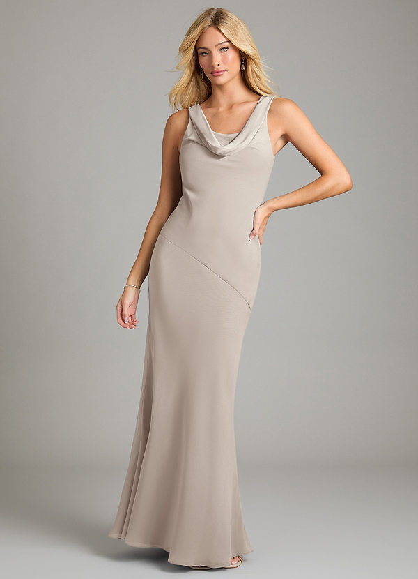 Azazie Rylina Bridesmaid Dresses Frost Mermaid Pleated Chiffon Dress image1