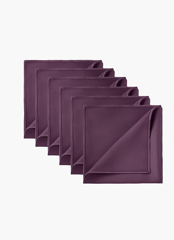 front Stretch Satin Matching Groomsmen Pocket Square Set – 6 Pieces