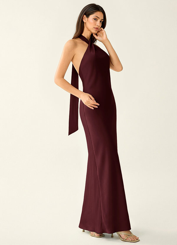 Manllanda Wijn Galajurk van satijn met strikjes image1