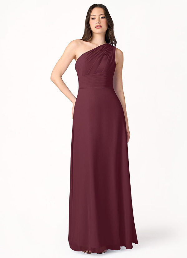 chinese dress ladies Ultraviolet One Shoulder Lace Maxi Dress Wine