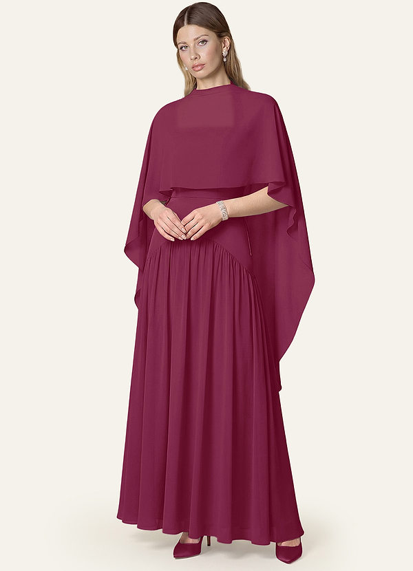 front Azazie Matching Color Chiffon Multiway Cape