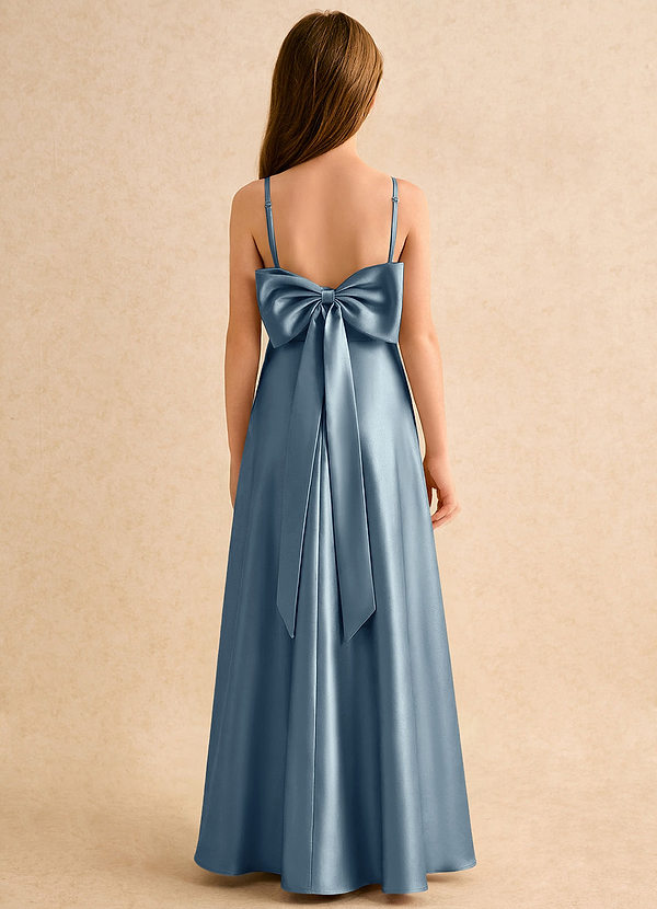 Azazie Joella Girls Formal Klänningar för brudeflicka Klä A-Line i Stretch Satin Plisserad image1