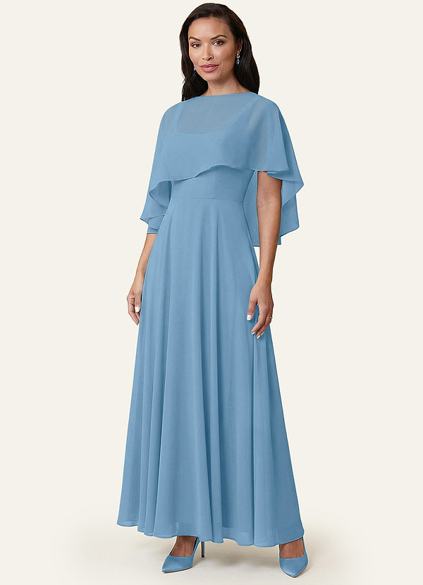 front Azazie Matching Color Wren Chiffon Wrap