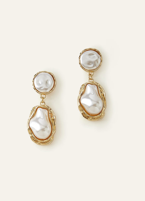 front Pearl Drop Baroque Earrings