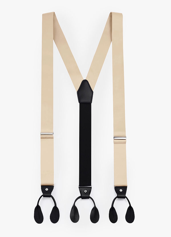 front Matowe satynowe szelki smokingowe z guzikami