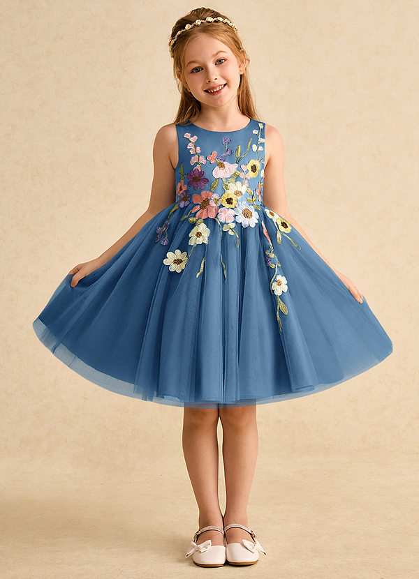 Azazie Prima Flower Girl Dresses Twilight A-Line Bow Tulle Dress image1