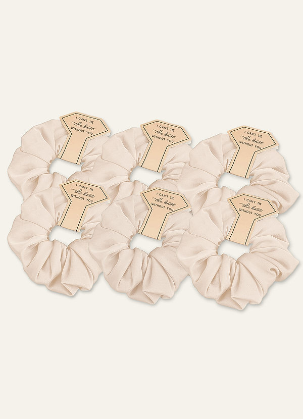 front Set di scrunchie over size in raso elasticizzato per damigelle d'onore, colori misti, coordinati