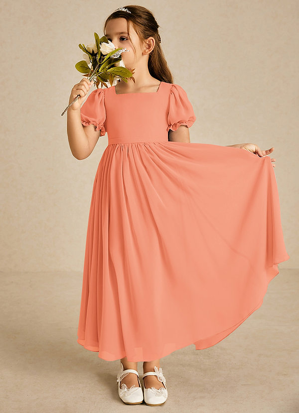 Azazie Joss Flower Girl Dresses Sunset A-Line with Sleeves Chiffon Dress image1
