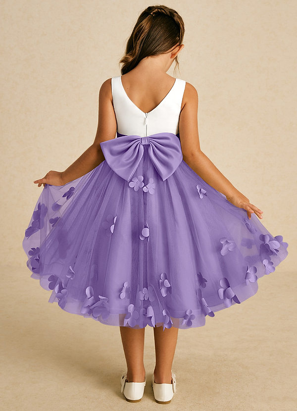 Azazie Sprout Flower Girl Dresses Tahiti A-Line Bow Tulle Dress image1