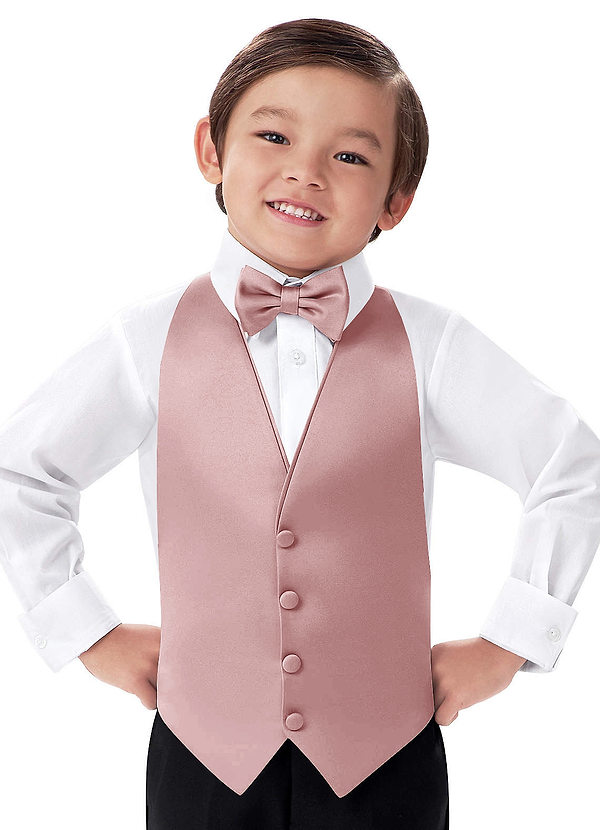 front Set aus Weste und Fliege aus mattem Satin für Jungen