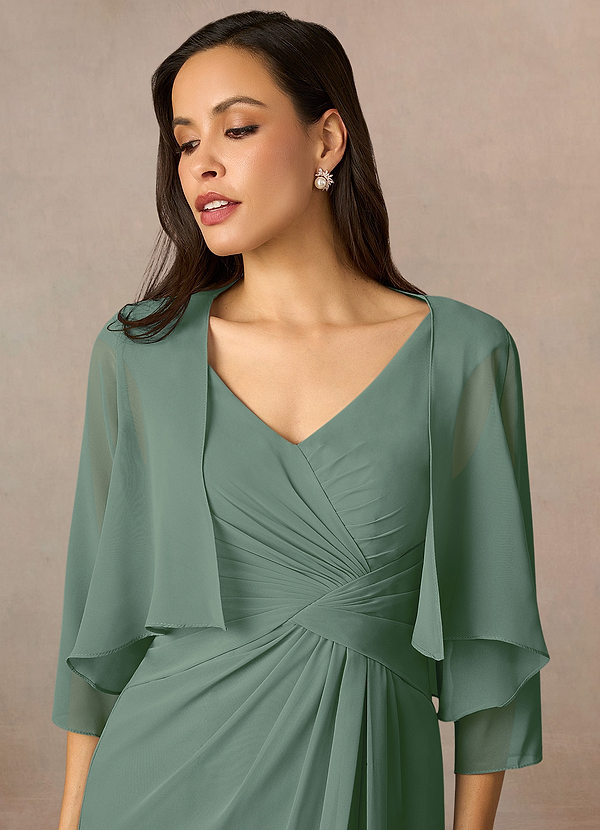 front Azazie Fisher Chiffon Wickel Wickeltuch