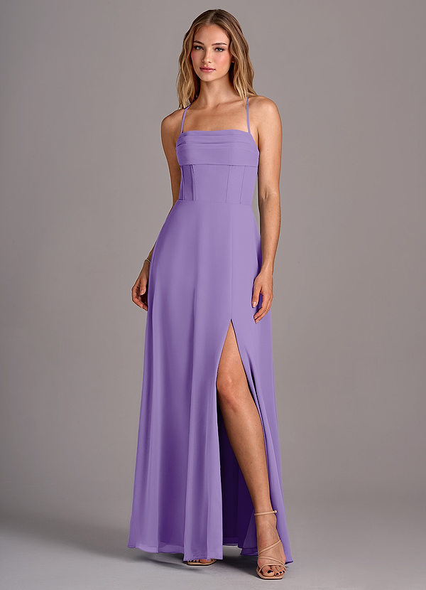 Azazie Carolyn Bridesmaid Dresses Tahiti A-Line Pleated Chiffon Dress image1