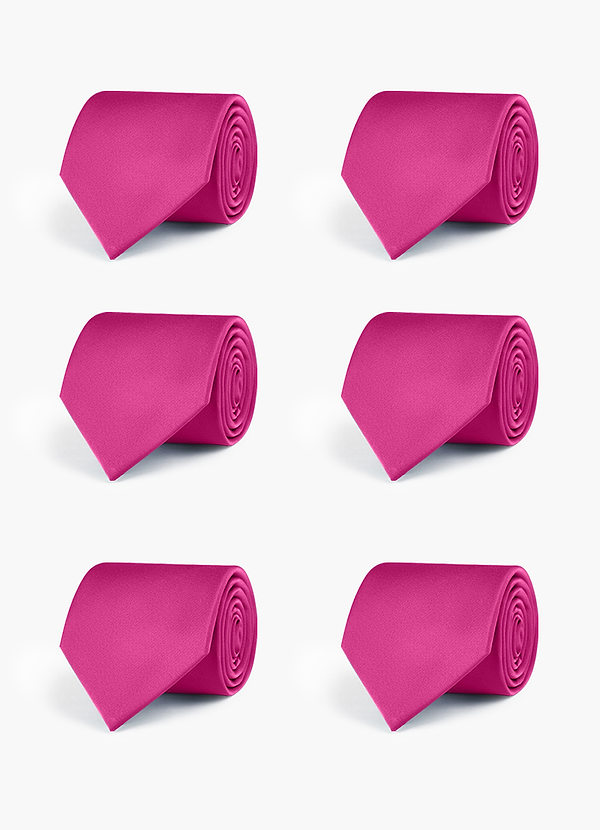 front Conjunto de corbatas a juego de satén elástico para padrinos de boda – 6 piezas