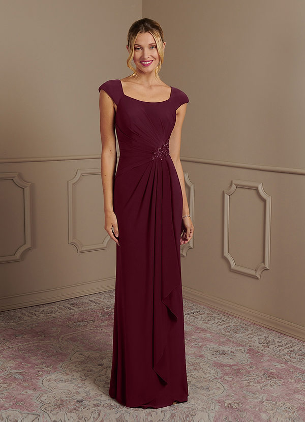 Azazie Larentia Mother of the Bride Dresses Sheath Sequins Luxe Knit Floor-Length Dress image1