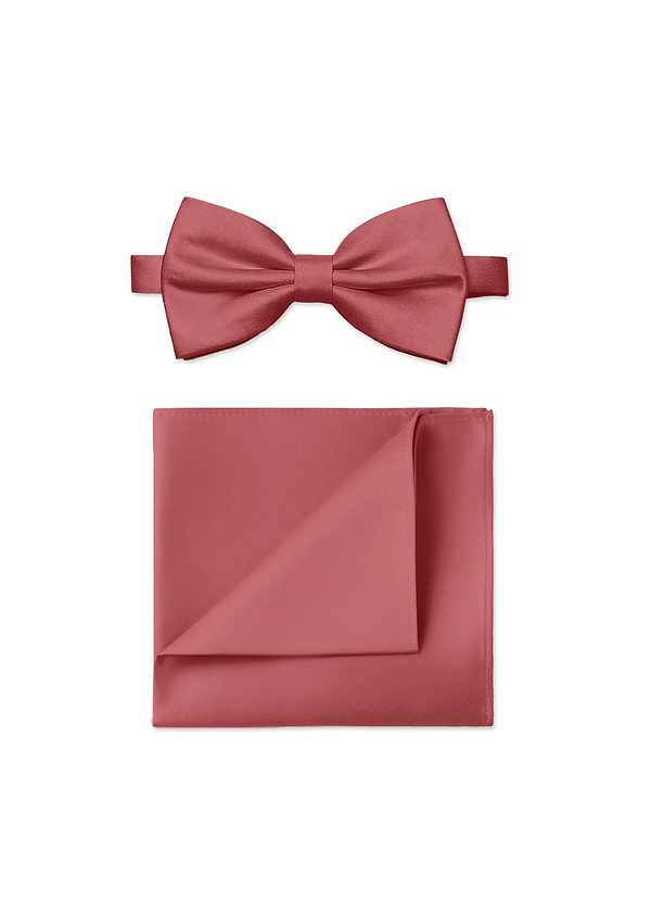 front Ensemble nœud papillon et pochette de costume en satin mat pour hommes
