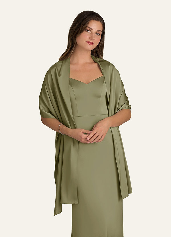 front Azazie Matchande Färg Ireland Stretch Satin Sjal