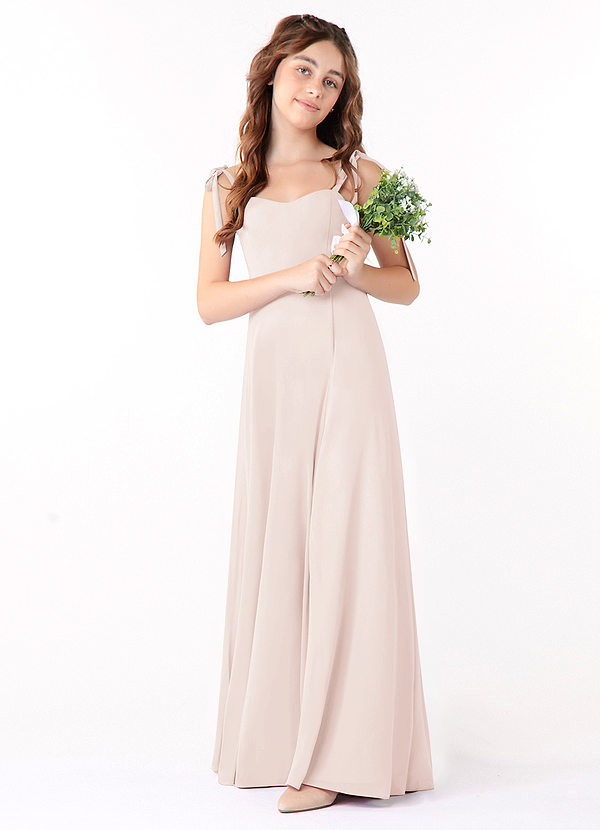 Azazie Rosey Junior Rose Petal A-Line Sweetheart Neckline Chiffon Dress image1