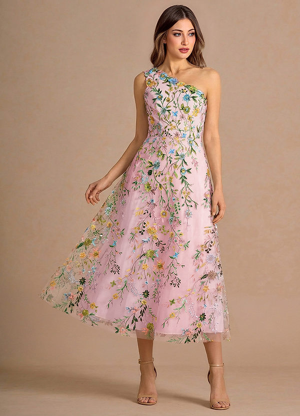 Maribela Candy Pink Midi Dress image1