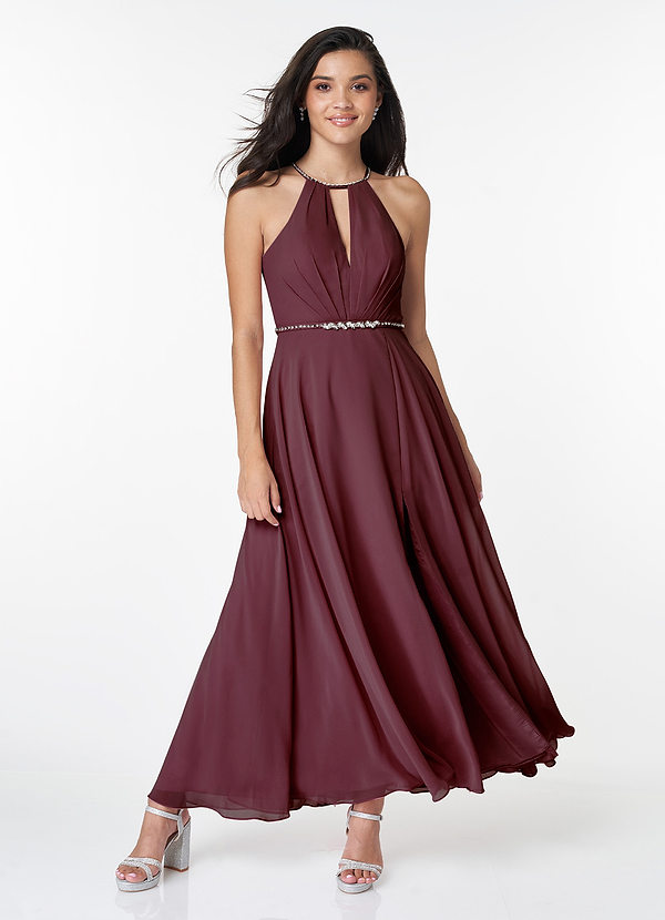 Blanchard Wine Halet Neck Maxi Dress image1
