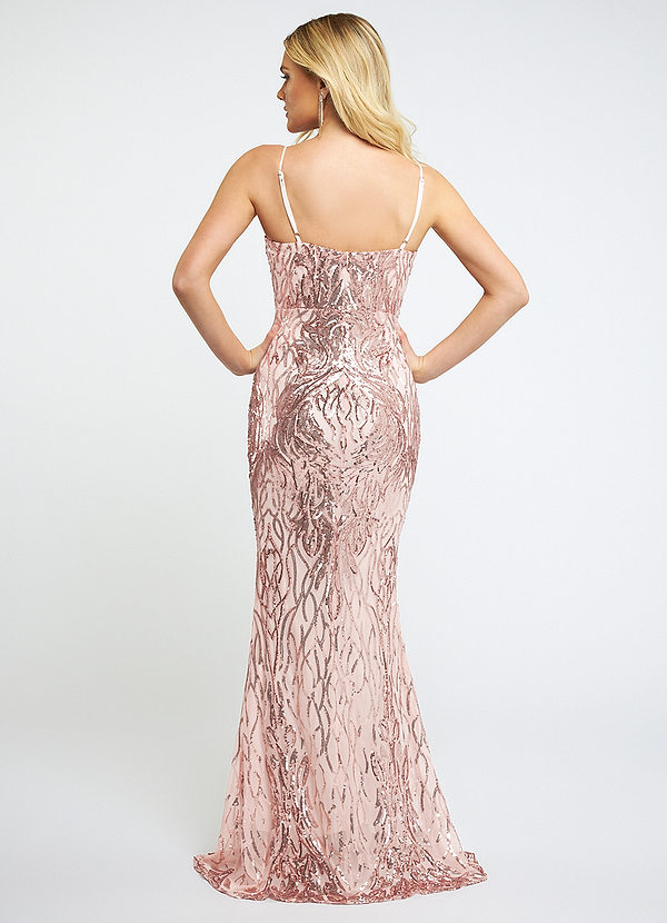 back Radiant As Ever Champagne Sequin Maxi Dress