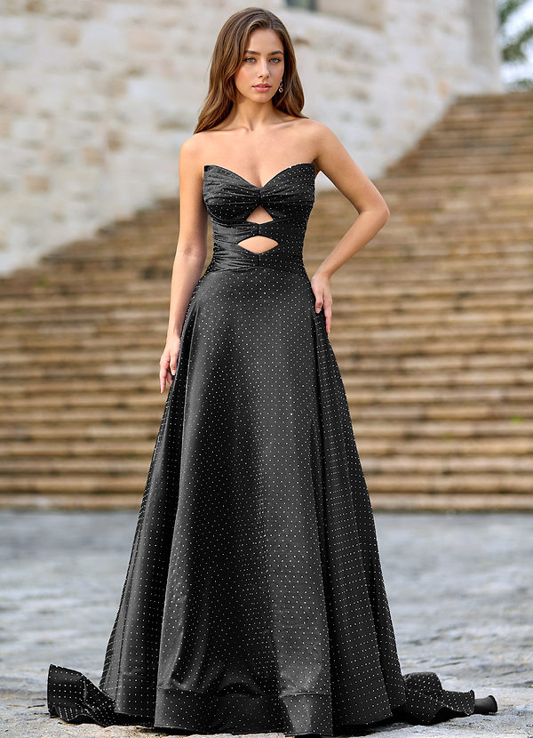 Ione Black A-Line Prom Dress image1