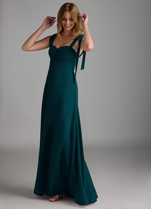Azazie Lizet Bridesmaid Dresses Pine A-Line Sweetheart Neckline Chiffon Dress image1