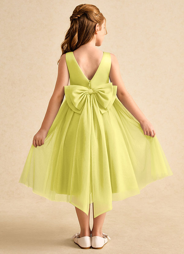 Azazie Winnie Flower Girl Dresses Canary Ball-Gown Bow Tulle Dress image1