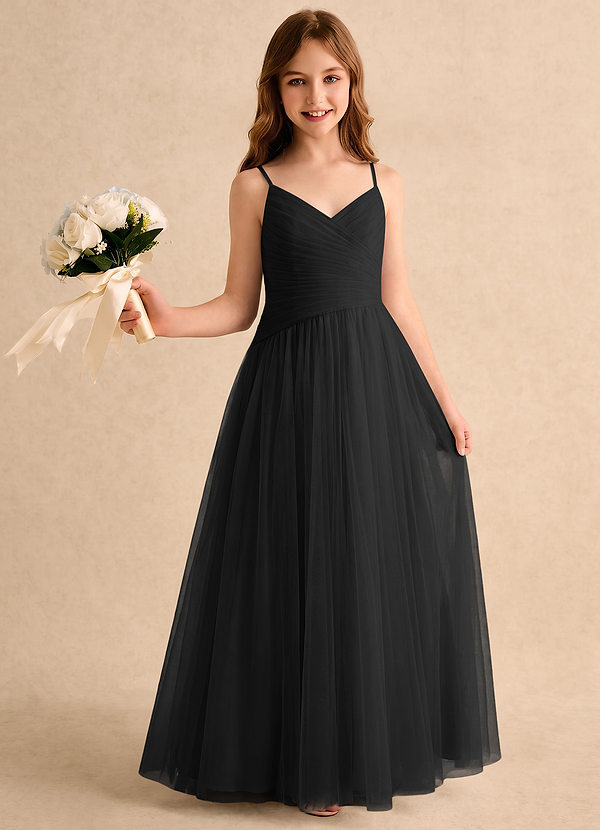 Azazie Poppy Girls Formal Blommflicksklänningar Klänning A-linje i Tyll Plisserad image1