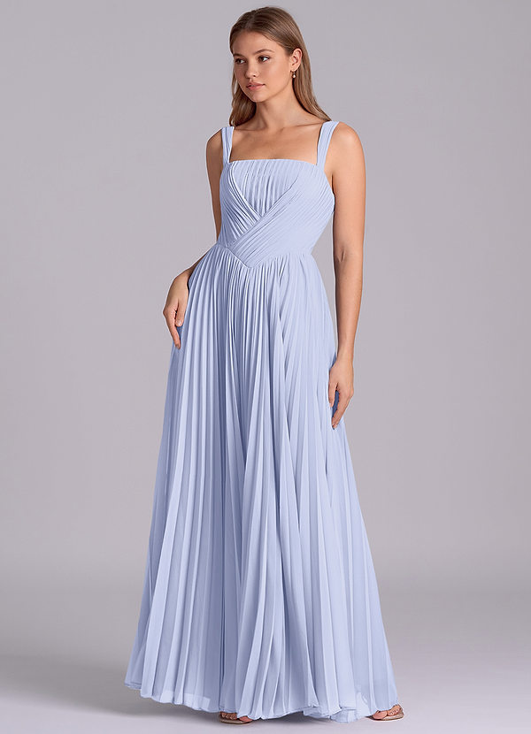 Azazie Mina Bruidsmeisjes Jurken Jurk van Chiffon met A-Lijn Geplooid Lavendel image1