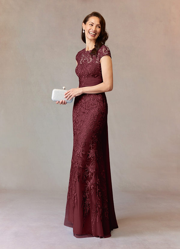 Azazie Jamila Vestidos de Madre de la Novia Vestido de Cabernet de Encaje de Sirena image1