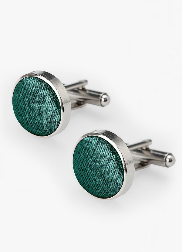 front Rounded Metallic Satin Cuff Links