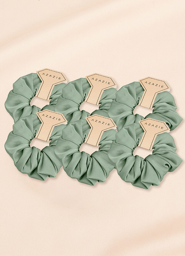 front Six-Piece Bridesmaid Stretch Satin Over Size Scrunchie Set