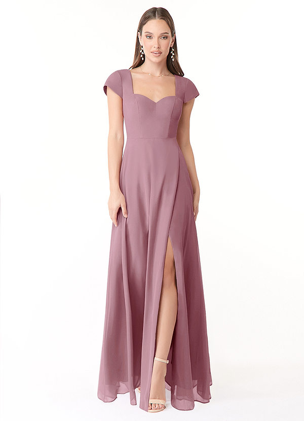 Azazie Hainsly Bridesmaid Dresses A-Line Sweetheart Neckline Chiffon Floor-Length Dress image1