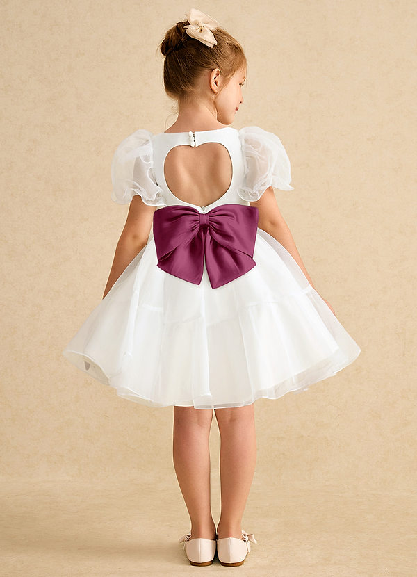 Azazie Debbie Vestidos de Niña de Flores Vestido de Marfil Mora de Organza de Princesa con Escote de Corazón image1