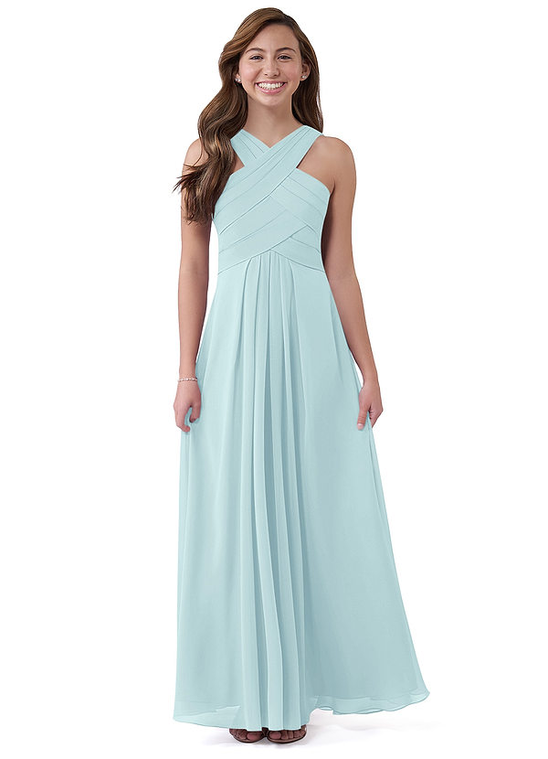 Sea Glass Azazie Kaleigh JBD Junior Bridesmaid Dresses | Azazie